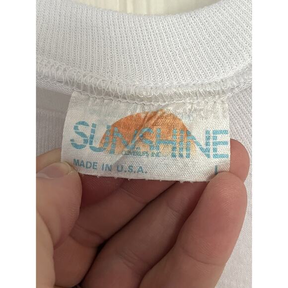 Vintage Longboat Key Florida Sunshine Coverup Shirt Nautical Single Stitch Flags - Picture 4 of 9